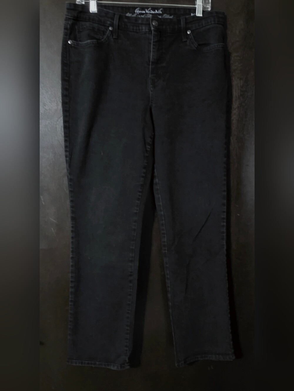 💢4For$20 Gloria Vanderbilt Black Rail Straight Leg Jeans Slimming Size 12 Short